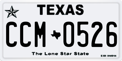TX license plate CCM0526