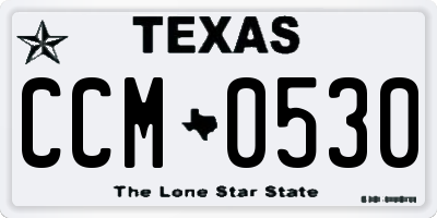 TX license plate CCM0530
