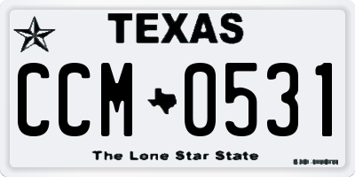 TX license plate CCM0531
