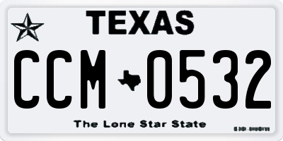 TX license plate CCM0532
