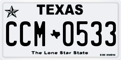 TX license plate CCM0533