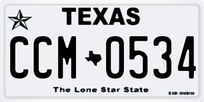 TX license plate CCM0534