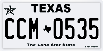 TX license plate CCM0535