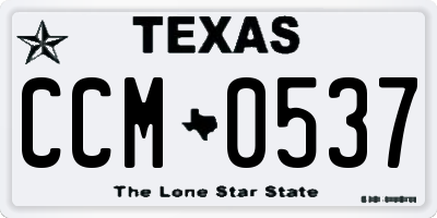TX license plate CCM0537