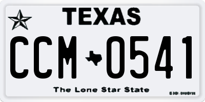 TX license plate CCM0541