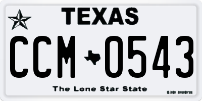 TX license plate CCM0543