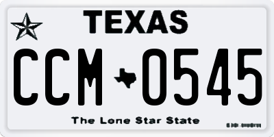 TX license plate CCM0545