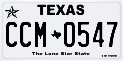 TX license plate CCM0547