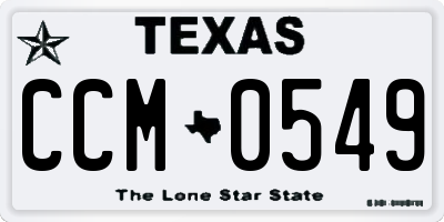 TX license plate CCM0549