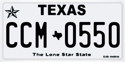 TX license plate CCM0550