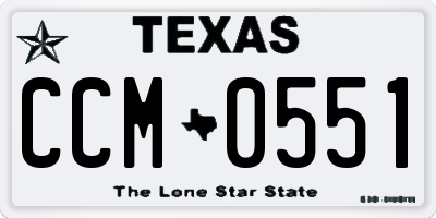 TX license plate CCM0551