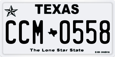 TX license plate CCM0558