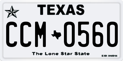 TX license plate CCM0560