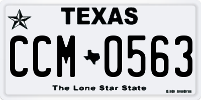 TX license plate CCM0563