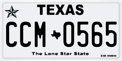 TX license plate CCM0565