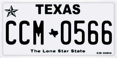 TX license plate CCM0566