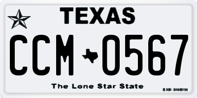 TX license plate CCM0567