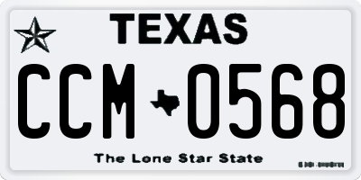 TX license plate CCM0568