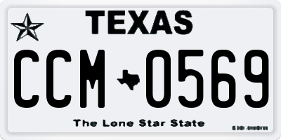 TX license plate CCM0569