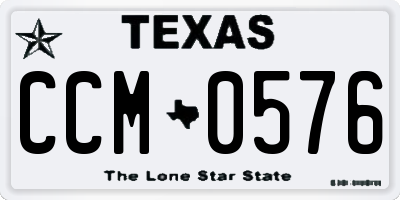 TX license plate CCM0576