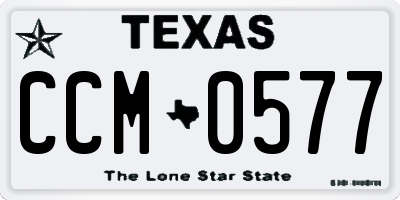 TX license plate CCM0577