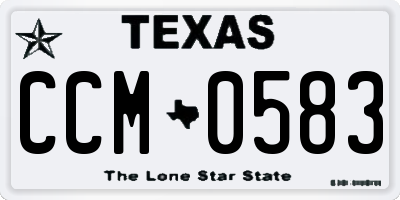 TX license plate CCM0583