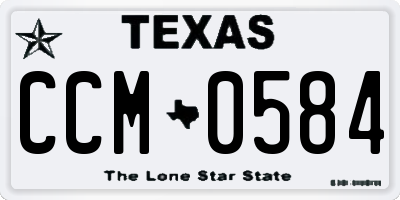 TX license plate CCM0584