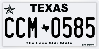 TX license plate CCM0585