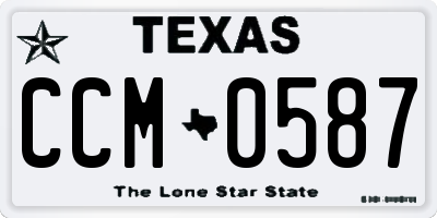 TX license plate CCM0587