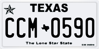 TX license plate CCM0590