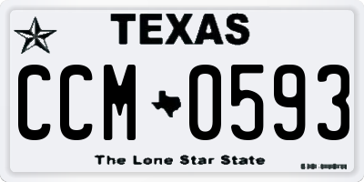 TX license plate CCM0593