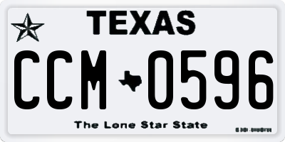 TX license plate CCM0596