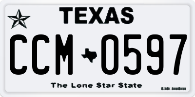 TX license plate CCM0597