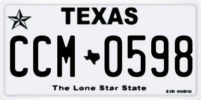 TX license plate CCM0598