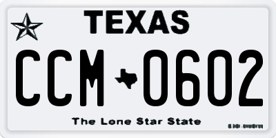 TX license plate CCM0602