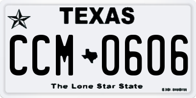 TX license plate CCM0606