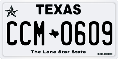 TX license plate CCM0609