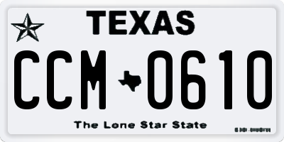 TX license plate CCM0610