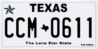 TX license plate CCM0611