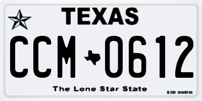 TX license plate CCM0612