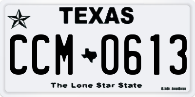TX license plate CCM0613