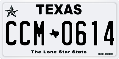 TX license plate CCM0614