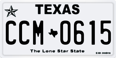 TX license plate CCM0615