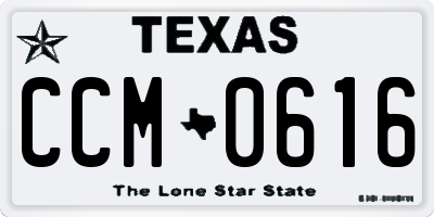 TX license plate CCM0616