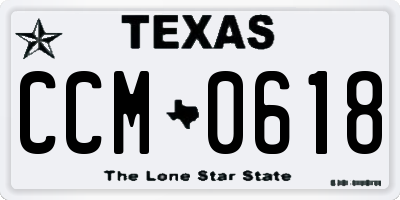 TX license plate CCM0618