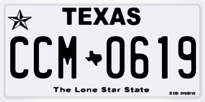 TX license plate CCM0619