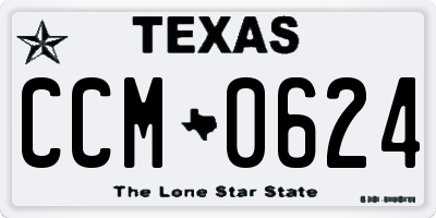 TX license plate CCM0624
