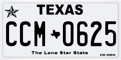 TX license plate CCM0625