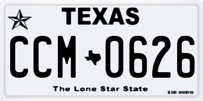 TX license plate CCM0626