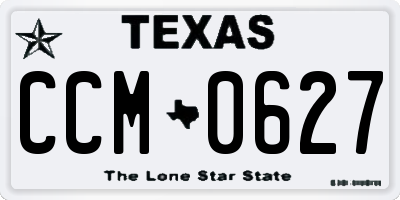 TX license plate CCM0627